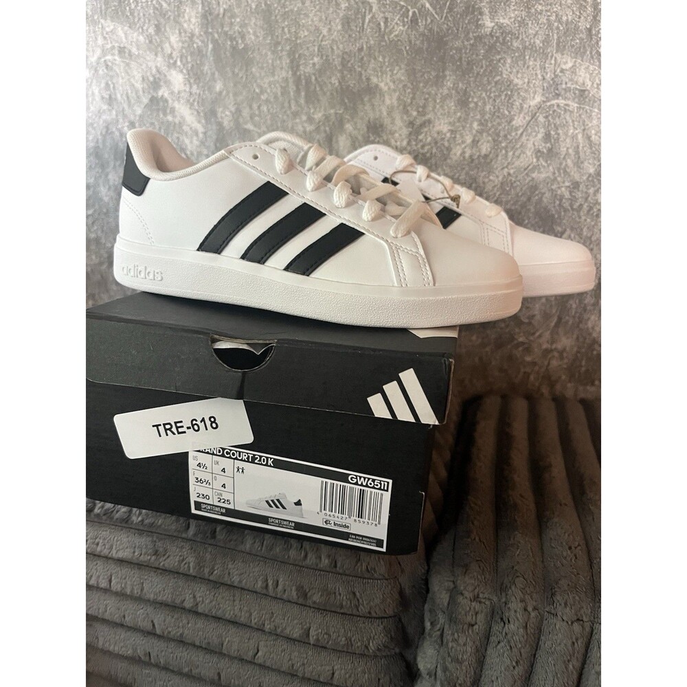 adidas Grand Court 2.0 Unisex Tennis Shoes White 4.5 Youth